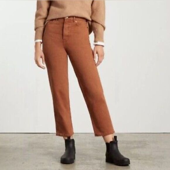 Everlane Rust Organic Cotton The Way-High Jeans Size 25 Tall - Picture 1 of 16